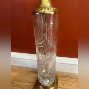 Vintage signed Dresden crystal table lamp works